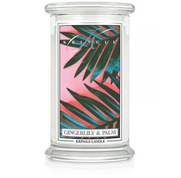 Kringle Candle Duża świeca zapachowa z dwoma knotami Gingerlily & Palm (623 g)