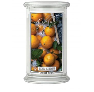 Kringle Candle duża świeca zapachowa z dwoma knotami - Iced Citrus (623 g)