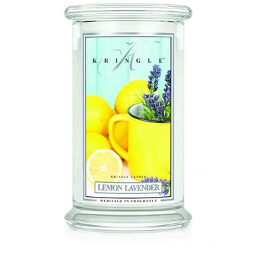 Kringle Candle Duża świeca zapachowa z dwoma knotami Lemon Lavender (623 g)