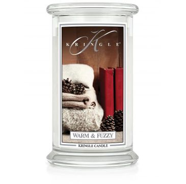 Kringle Candle duża świeca zapachowa z dwoma knotami - Warm and Fuzzy (623 g)