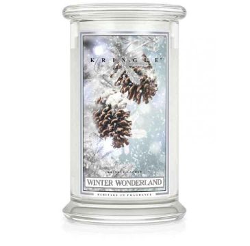 Kringle Candle Duża świeca zapachowa z dwoma knotami Winter Wonderland (623 g)