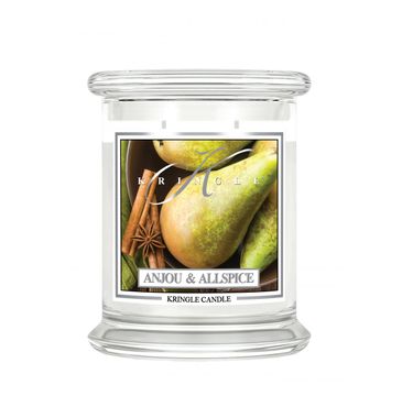 Kringle Candle średnia świeca zapachowa z dwoma knotami - Anjou & Allspice (411 g)