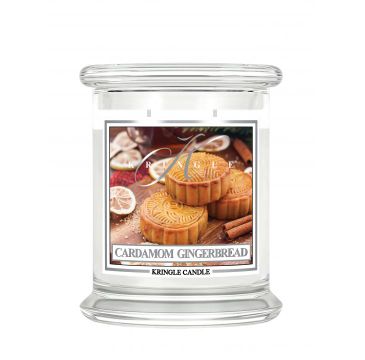 Kringle Candle średnia świeca zapachowa z dwoma knotami - Cardamon Gingerbread (411 g)