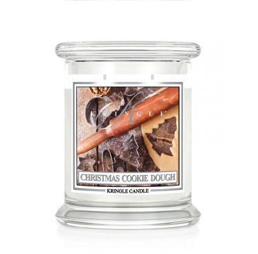 Kringle Candle średnia świeca zapachowa z dwoma knotami - Christmas Cookie Dough (411 g)