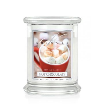 Kringle Candle średnia świeca zapachowa z dwoma knotami - Hot Chocolate (411 g)