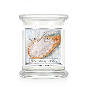 Kringle Candle średnia świeca zapachowa z dwoma knotami - Sea Salt & Tonka (411 g)