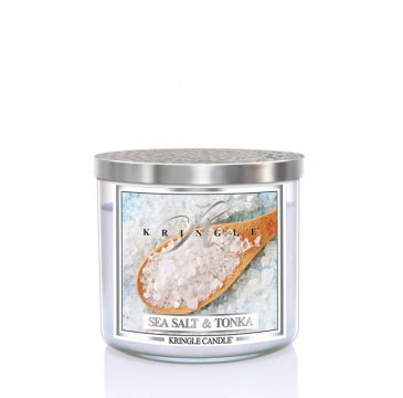 Kringle Candle Tumbler świeca zapachowa z trzema knotami - Sea Salt & Tonka (411 g)