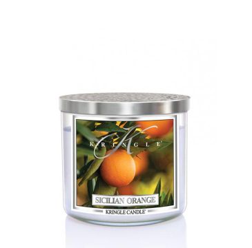 Kringle Candle Tumbler świeca zapachowa z trzema knotami - Sicilian Orange (411 g)