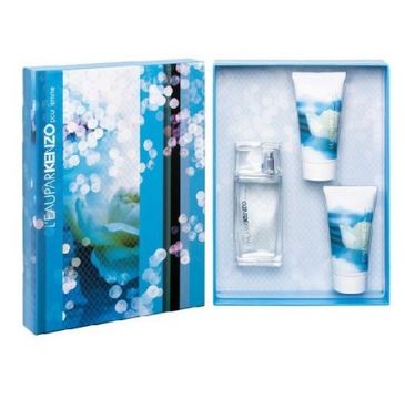 L'eau par Kenzo zestaw woda toaletowa spray 50ml + perfumowany żel pod prysznic 50ml + perfumowany balsam do ciała 50ml