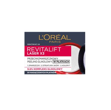 L'Oreal Revitalift Laser X3 peeling przeciwzmarszczkowy glikolowy w płatkach (30 szt.)