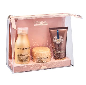 L'Oreal Professionnel zestaw prezentowy Nutrifier szampon 100 ml + Nutrifier maska 75 ml + Mythic Oil 50 ml