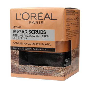 L'Oreal Sugar Scrubs Peeling do twarzy przeciw oznakom zmęczenia 3 cukry + ziarna kawy (50 ml)