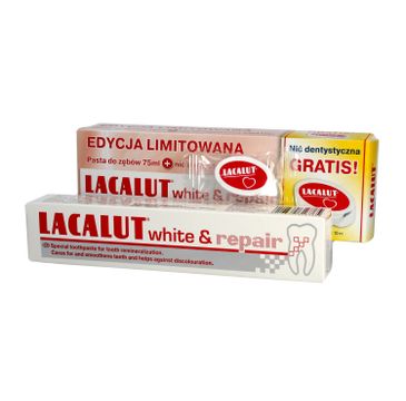 Lacalut Pasta do zębów White & Repair wybielająco naprawcza 75ml + nić dentystyczna