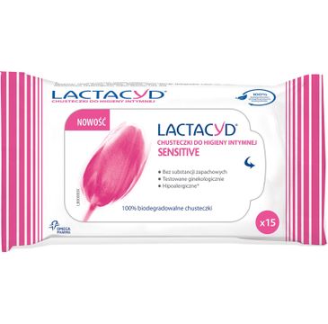 Lactacyd Sensitive chusteczki do higieny intymnej 1 op.- 15 szt.