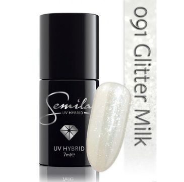 Lakier hybrydowy Semilac 091 Glitter Milk transparentny 7 ml