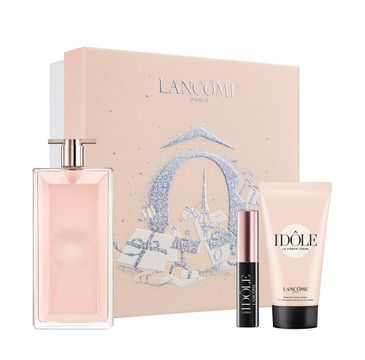 Lancome Idole zestaw kosmetyków woda perfumowana (50 ml) + balsam do ciała (50 ml) + tusz do rzęs 01 Glossy Black (2.5 ml)