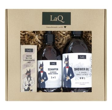 LaQ Doberman zestaw żel pod prysznic (500 ml) + szampon do włosów (300 ml) + olejek do brody (30 ml)