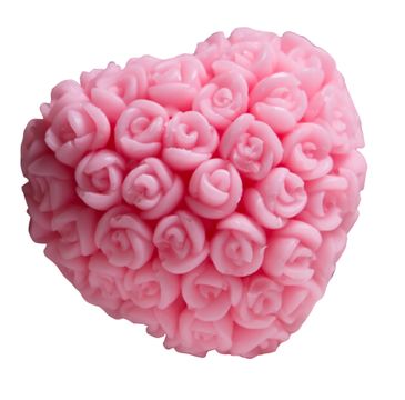 LaQ Happy Soaps Serce w różyczki naturalne mydło glicerynowe różowe (45 g)