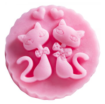 LaQ mydło glicerynowe Kotki w medalionie różowe (60 g)