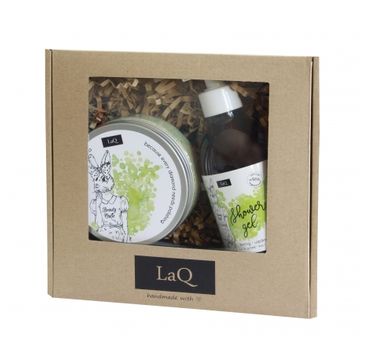 LaQ zestaw kosmetyków dla kobiet Kiwi i Winogrona żel pod prysznic 100 ml+ peeling myjący 200 ml