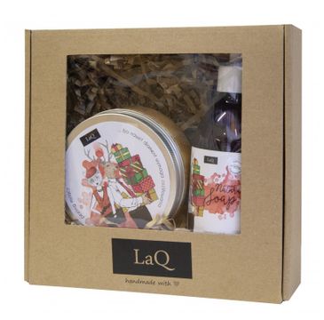 LaQ zestaw kosmetyków – peeling myjący do ciała Świąteczna Pralinka (300 ml) + pralinkowy żel pod prysznic (200 ml)