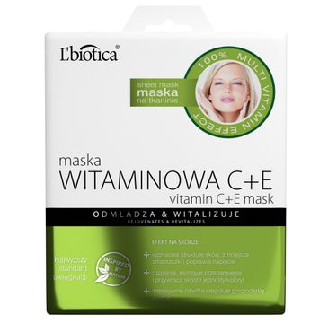 L'biotica maska witaminowa C+E na tkaninie - odmładza i witalizuje (23 ml)