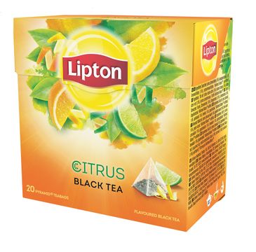 Lipton Black Tea herbata czarna aromatyzowana Owoce Cytrusowe 20 piramidek 36g