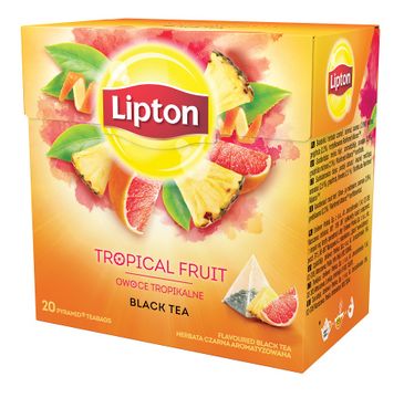 Lipton Black Tea herbata czarna aromatyzowana Owoce Tropikalne 20 piramidek 36g