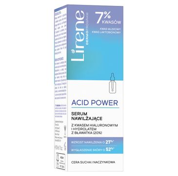 Lirene Acid Power serum nawilżające z kwasem hialuronowym i hydrolatem z bławatka (30 ml)