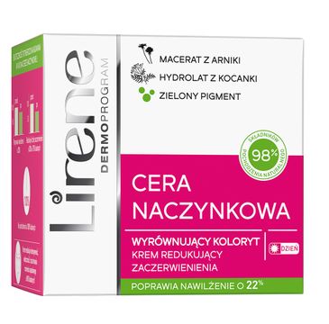 Lirene Cera Naczynkowa wyrównujący koloryt krem redukujący zaczerwienienia na dzień 50ml