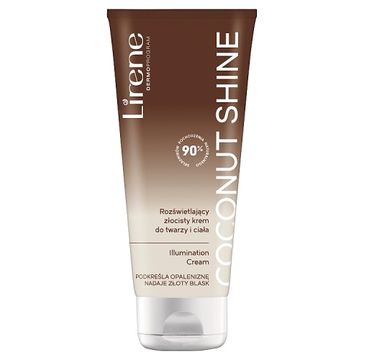 Lirene Perfect Tan rozświetlający złocisty krem do twarzy i ciała Coconut Shine (150 ml)