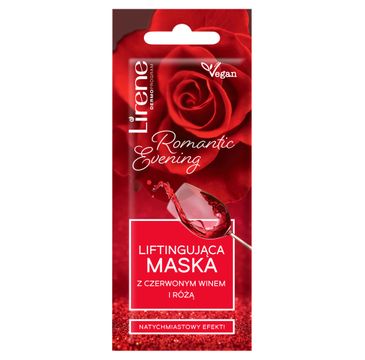 Lirene Romantic Evening liftingująca maska z czerwonym winem i różą (7 ml)