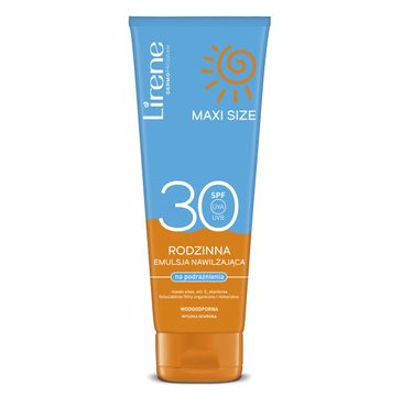 Lirene SPF 30 rodzinna emulsja nawilżająca na podrażnienia Maxi Size (250 ml)