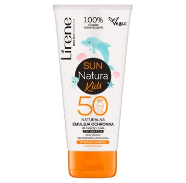 Lirene Sun Natura Kids SPF 50 naturalna emulsja ochronna do twarzy i ciała dla dzieci (100 ml)