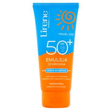 Lirene SPF 50 emulsja ochronna do skóry wrażliwej Travel Size (90 ml)