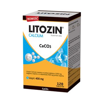 Litozin Calcium CaCO3 suplement diety (120 tabletek)