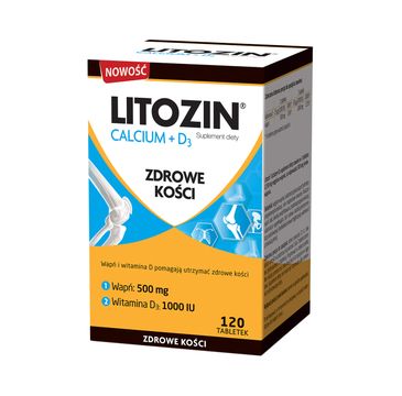 Litozin Calcium + D3 zdrowe kości suplement diety (120 tabletek)