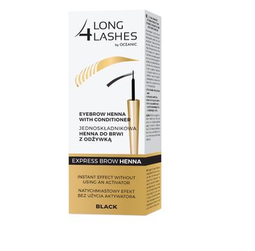 Long4Lashes – Henna do brwi z odżywką Black (6 ml)