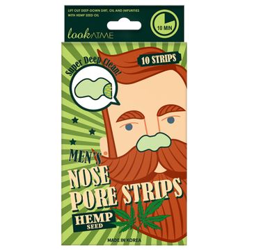 Look At Me Men’s Nose Pore Strips oczyszczające plastry na nos dla mężczyzn Hemp Seed 10szt.