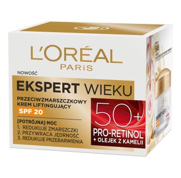 L'Oreal Krem Liftingujący Przeciwzmarszczkowy Pro Retinol 50+ SPF20 (50 ml)