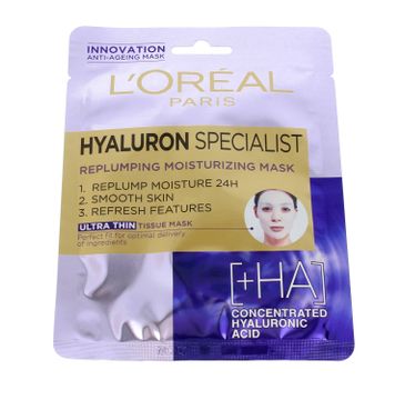 L'Oreal Dermo Hyaluron Specjalist – maska na tkaninie nawilżająco-wypełniająca (30 g)