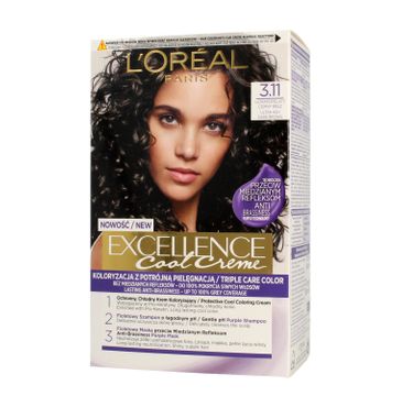 L'Oreal Excellence Cool Creme – krem koloryzujący 3.11 Ultra Popielaty Ciemny Brąz (1 op.)