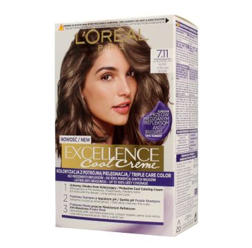 L'Oreal Excellence Cool Creme – krem koloryzujący 7.11 Ultra Popielaty Blond (1 op.)