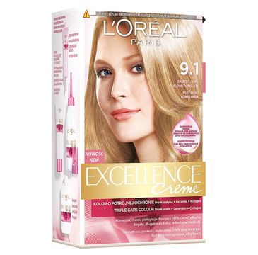 L'Oreal Paris Excellence Creme farba do włosów 9.1 bardzo jasny blond popielaty (176 ml)