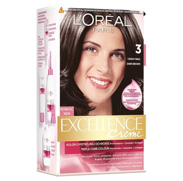 L'Oreal Paris Excellence Creme farba do włosów 3 Ciemny Brąz (1 op.)