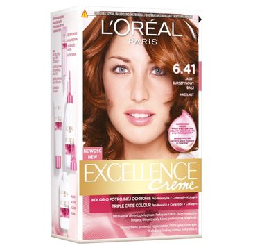 L'Oreal Paris Excellence Creme farba do włosów 6.41 Jasny Bursztynowy Brąz (1 op.)