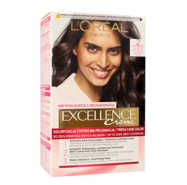 L'oreal Excellence Creme Krem koloryzujący 2 Bardzo Ciemny Brąz (1 op.)