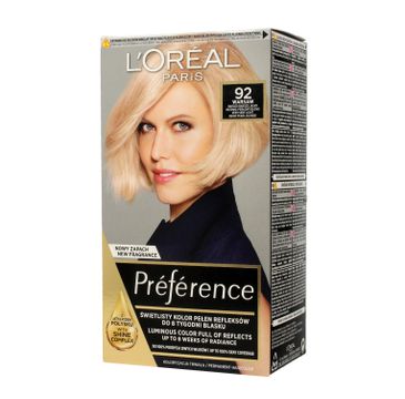 L'Oreal Feria Preference farba do każdego typu włosów Bardzo Jasny Blond 92  (1 op.)