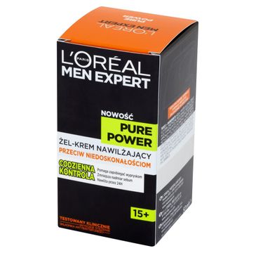 L'Oreal Men Expert Pure Power żel-krem do twarzy 15+ nawilżający przeciw niedoskonałościom (50 ml)