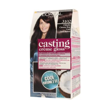 L'Oreal Paris Casting Creme Gloss – krem koloryzujący do włosów nr 3102 Chłodny Ciemny Brąz (1 op.)